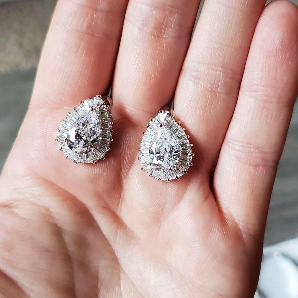 Edie, CZ Teardrop Earrings